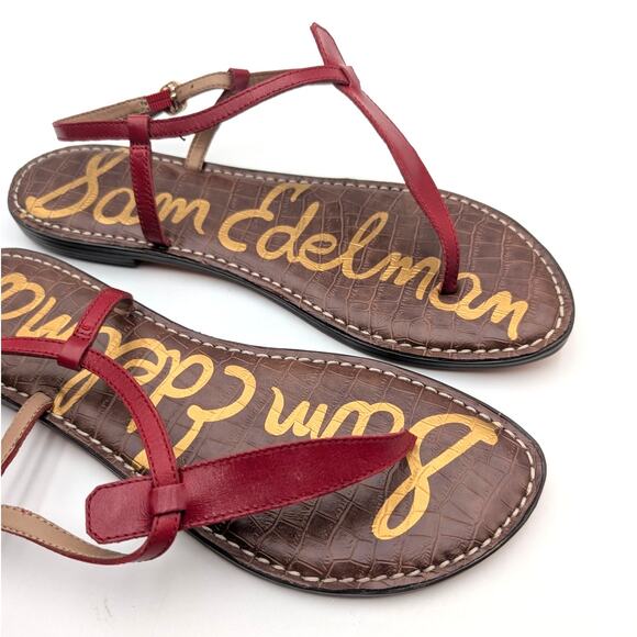 Sam Edelman Gigi Signet Sandal Ankle Strap Women's Red Brown Size US10M EU41 - Picture 12 of 12